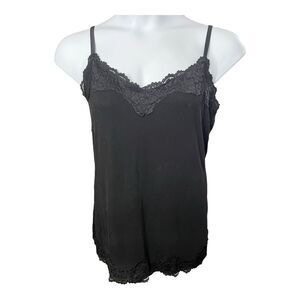 Lane Bryant Women Black “The Lace Cami” Tank Top Plus Size 18 Adjustable Strap